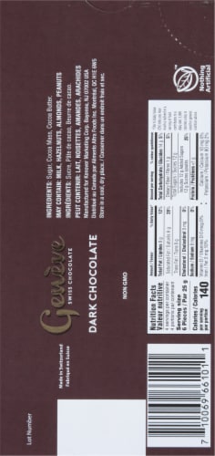 Geneve Drama Dark Chocolate Bars Perspective: back