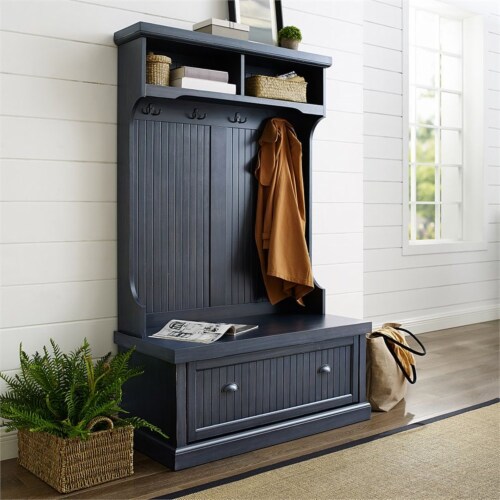 Crosley Seaside 4 Hook Hall Tree in Distressed Navy, 1 Kroger