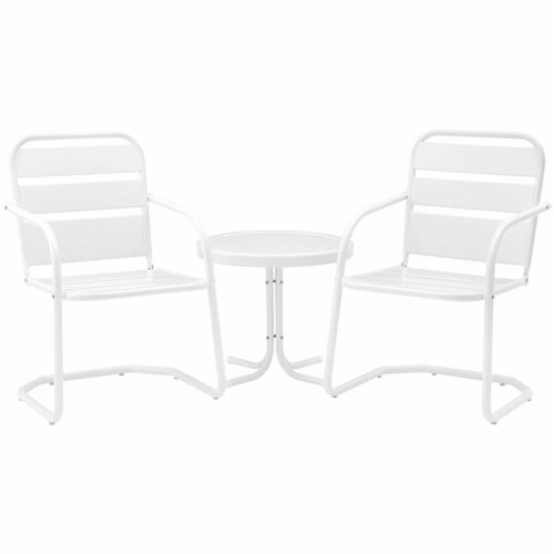 Crosley Brighton 3 Piece 22 Round Metal Patio Conversation Set in