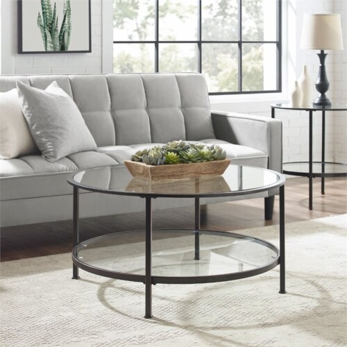 36 round glass discount coffee table