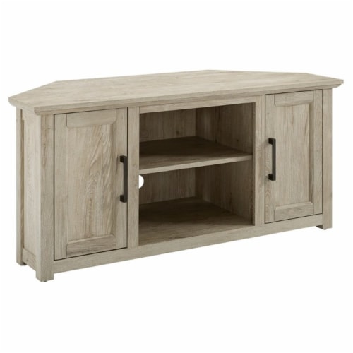 Crosley Furniture Camden Oak Finish Corner Television Stand Perspective: back