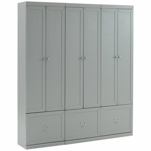 Crosley Furniture Harper Modern Wooden Pantry Closet in Gray (Set of 3) Perspective: back