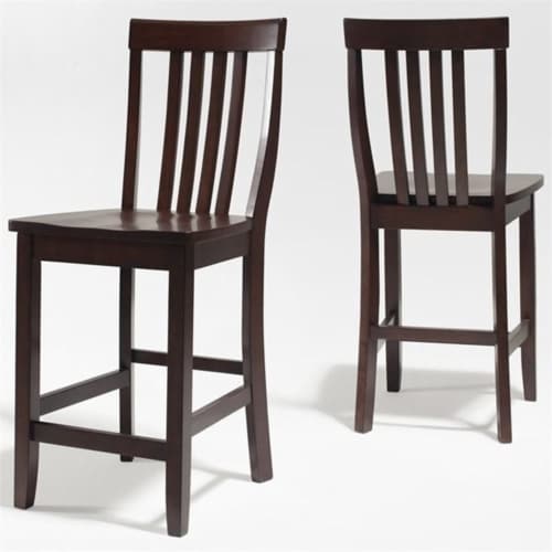 Crosley Mahogany School House Stool Set Perspective: back