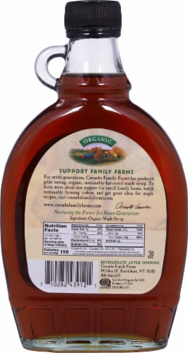 Coombs Family Farms Organic Grade B Maple Syrup Perspective: back