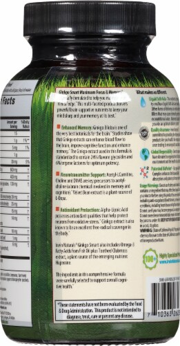 Irwin Naturals® Ginkgo Smart® Maximum Focus and Memory Dietary Supplement Soft Gels Perspective: back