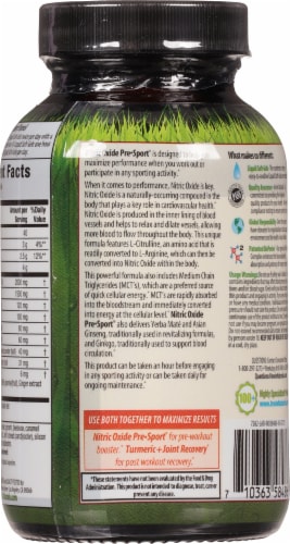 Irwin Naturals® Nitric Oxide Pre-Sport® with L-Citrulline Liquid Soft-Gels Perspective: back