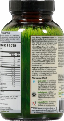 Irwin Naturals 2-IN-1 Cleanse & Flush Weight Loss Support Liquid Soft-Gels Perspective: back
