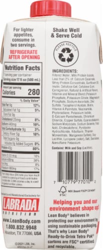 Labrada Lean Body® Hi Protein Shake - Strawberry Perspective: back