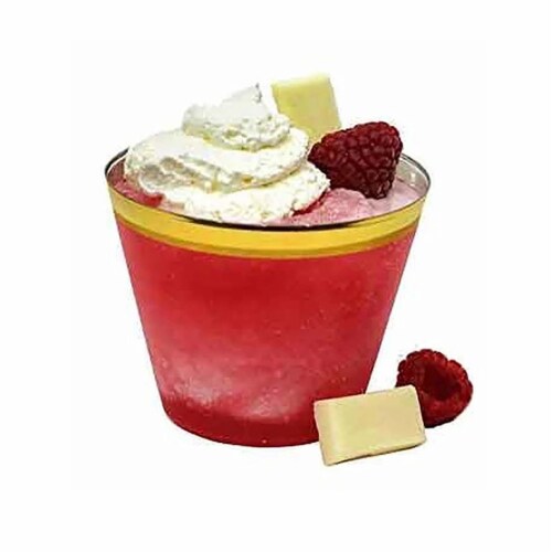 9 oz. Clear with Metallic Gold Rim Round Disposable Plastic Cups (240 Cups) Perspective: back