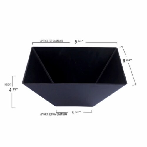 3 qt. Black Square Plastic Serving Bowls (24 Bowls) Perspective: back