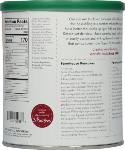 Stonewall Kitchen Farmhouse Pancake & Waffle Mix Perspective: back