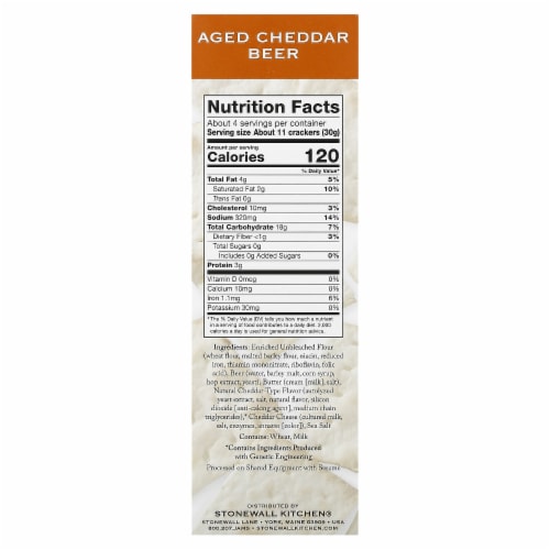 Aged Cheddar Beer Crackers Perspective: back
