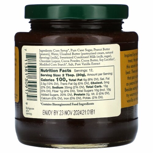 Stonewall Kitchen Chocolate Peanut Butter Sauce - 12.25 oz (347 g) Perspective: back