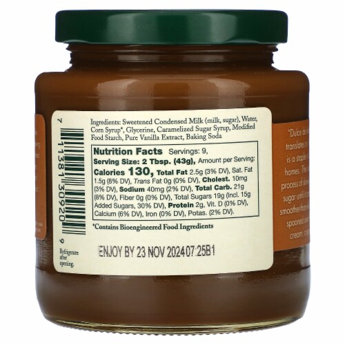 Stonewall Kitchen Dulce de Leche Sauce Perspective: back
