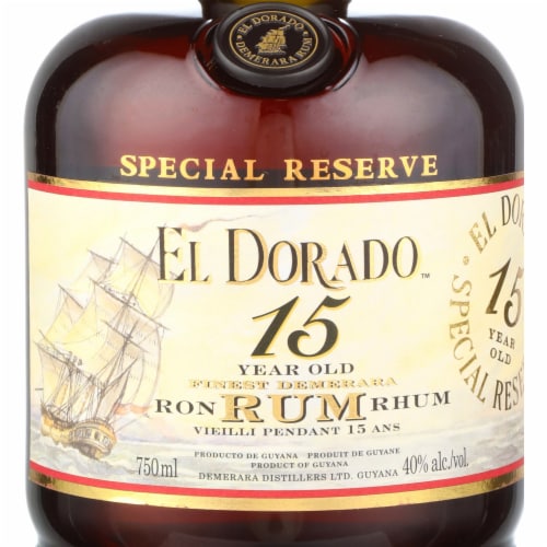 El Dorado Demerara Special Reserve Aged Rum Perspective: back
