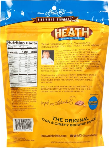 Sheila G's® Heath English Toffee Bits Brownie Brittle® Perspective: back