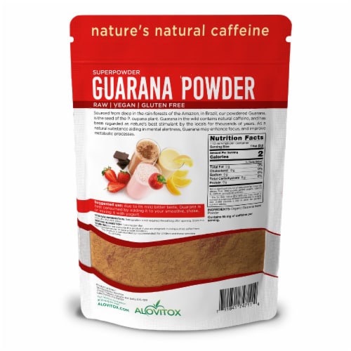 Certified Organic Guarana Seed Powder 8 Oz - Natural Caffeine Energizing Superfood Perspective: back