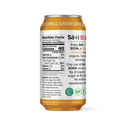 Sati Soda Chill Ginger Flavor Perspective: back