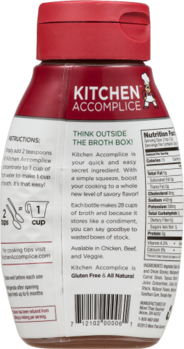 Kitchen Accomplice Reduced Sodium Veggie Broth Concentrate Perspective: back