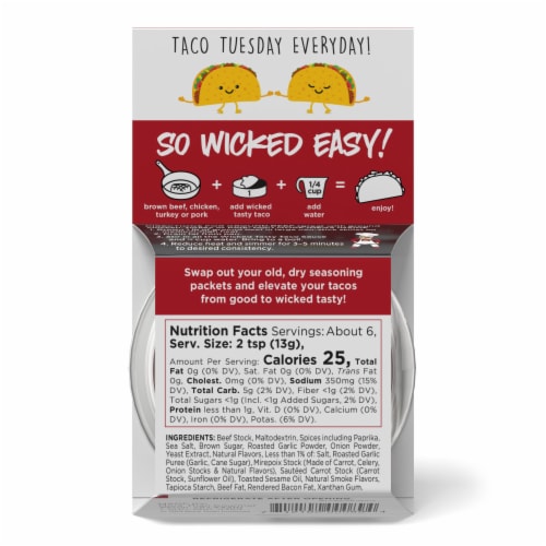 Kitchen Accomplice Wicked Tasty Taco Mild Gluten Free Original Taqueria Taco Sauce Perspective: back