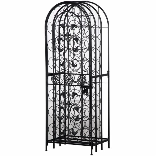 Free Standing Wine Rack 45 Bottle Holder Storage Metal Display Cabinet Home Bar Perspective: back