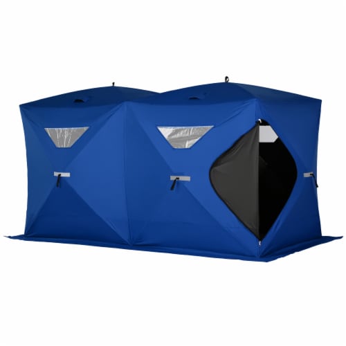 8 Person Ice Fishing Shelter, Waterproof Oxford Fabric Portable Pop-up Ice Tent Perspective: back