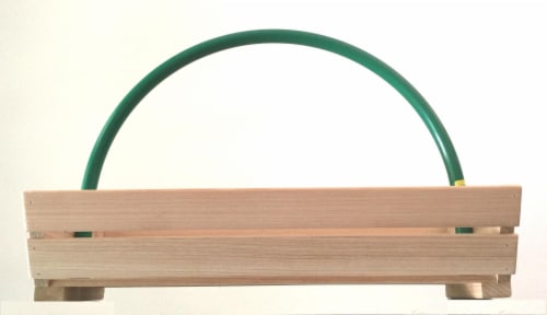 Leaf Gulp Tall Handcrafted Cypress Harvest Basket Perspective: back