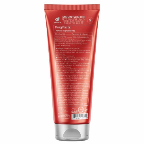 Mountain Ice Sports Recovery Muscle Pain Relief Gel With Natural Ingredients Perspective: back