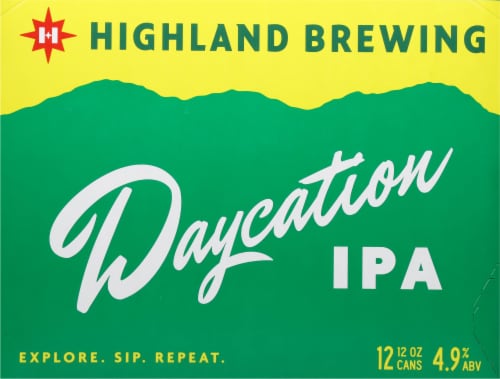 Highland Brewing Daycation IPA Beer Cans Perspective: back