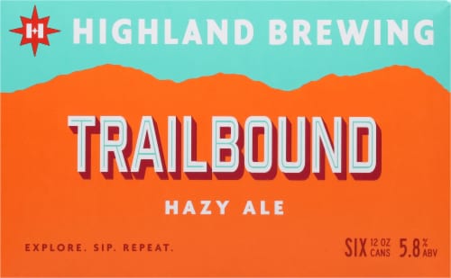 Highland Brewing Company Trailbound™ Hazy Juice Ale 6 Pack / 12 fl oz Cans Perspective: back