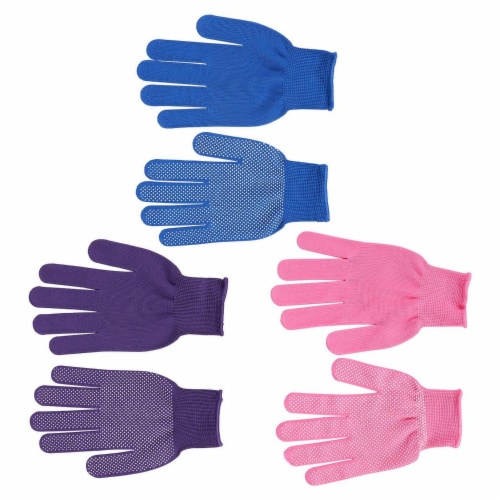 Women's Polyester Work Gloves, Garden Gloves (3 Colors, 6 Pairs) Perspective: back