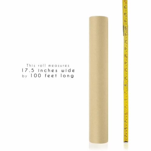 Kraft Brown Wrapping Paper for Gifts, Packing, Table Covering (17.5 In x 100 Ft Roll) Perspective: back