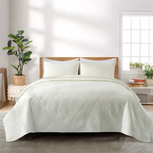 Peace Nest 3 Piece Lightweight Coverlet Set Quilt With Shams Various Colors Ivory Full Queen Full Queen Gerbes Super Markets