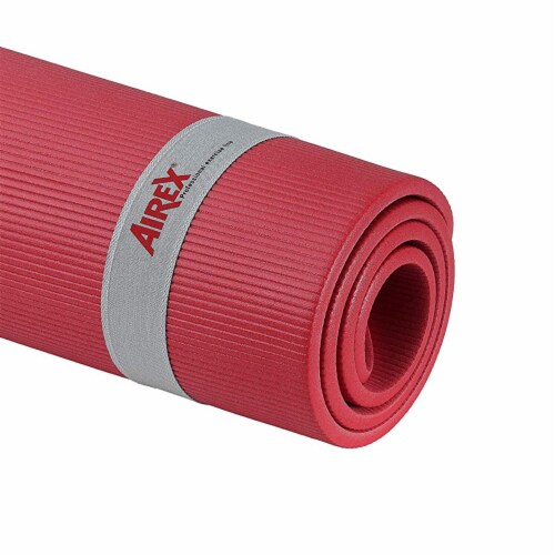 AIREX Corona 185 Workout Fitness Foam Gym Floor Yoga Mat Pad for Exercising, Red Perspective: back