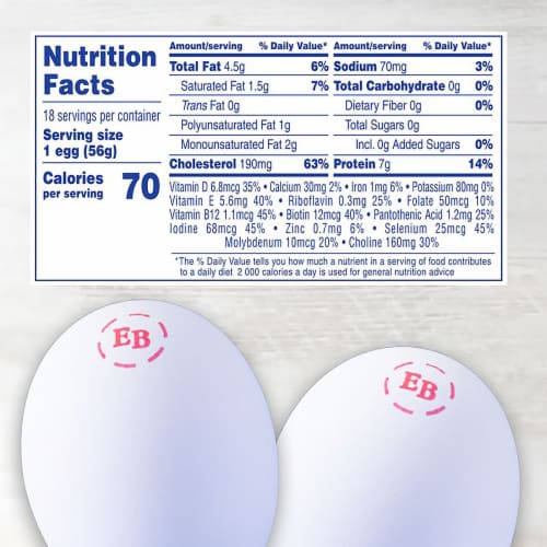 Eggland's Best Classic Extra Large White Eggs, 18 count Perspective: back