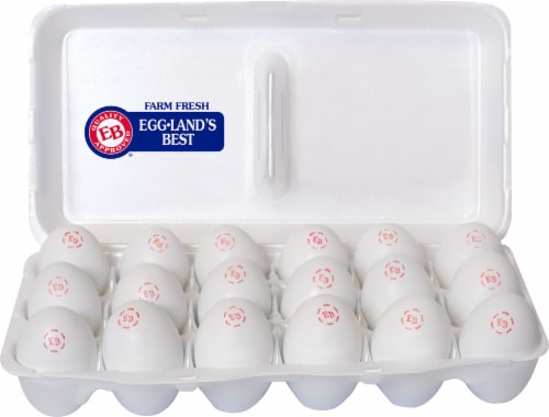 Eggland's Best Classic Large White Eggs, 18 count Perspective: back