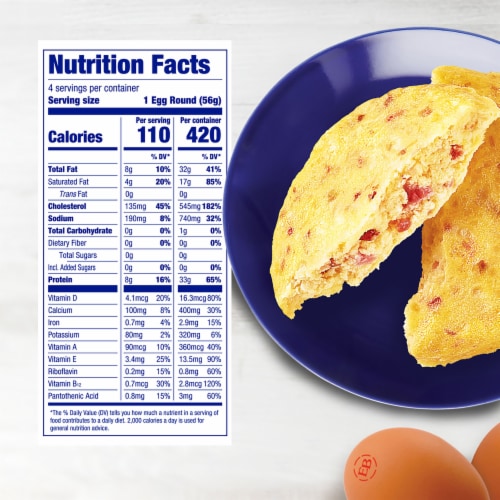 Eggland's Best Sausage & Cheese Frozen Egg Rounds, 4 count Perspective: back