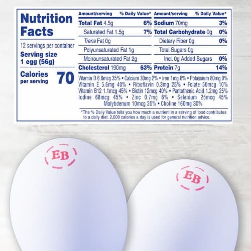 Eggland's Best Extra Large White Cage Free Eggs Perspective: back