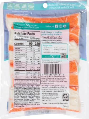 Trans-Ocean Crab Classic Imitation Crab Legs Perspective: back