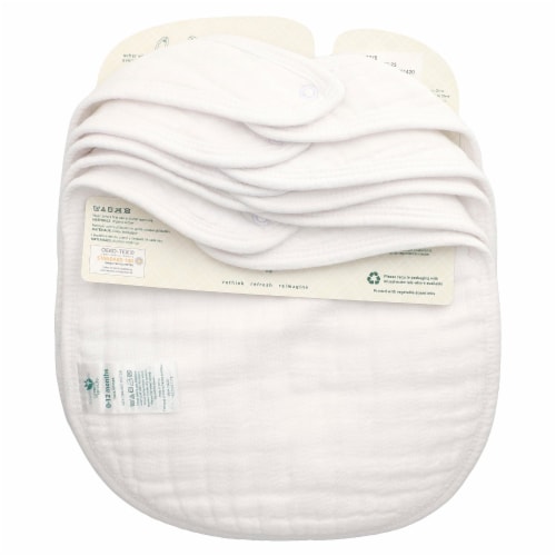 Green Sprouts  Muslin Bibs made from Organic Cotton - White Perspective: back