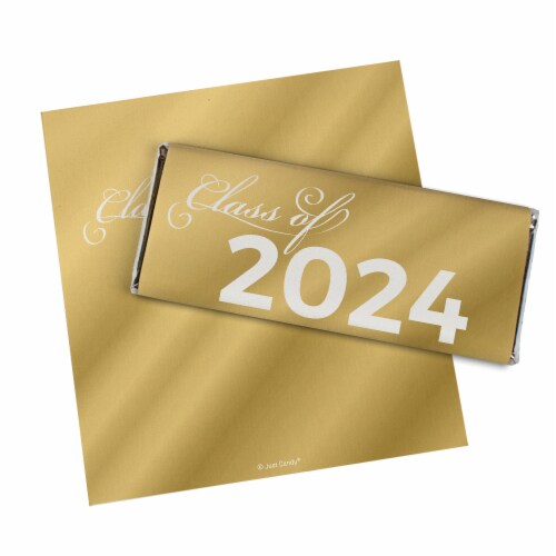 36ct Gold Graduation Candy Party Favors Class of 2024 Wrapped Chocolate