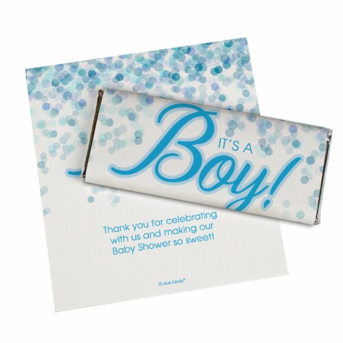 12ct It's a Boy Baby Shower Candy Party Favors Hershey's Chocolate Bars by Just Candy Perspective: back