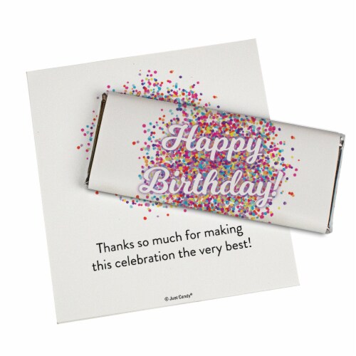 12ct Happy Birthday Candy Party Favors Hershey's Chocolate Bars Perspective: back