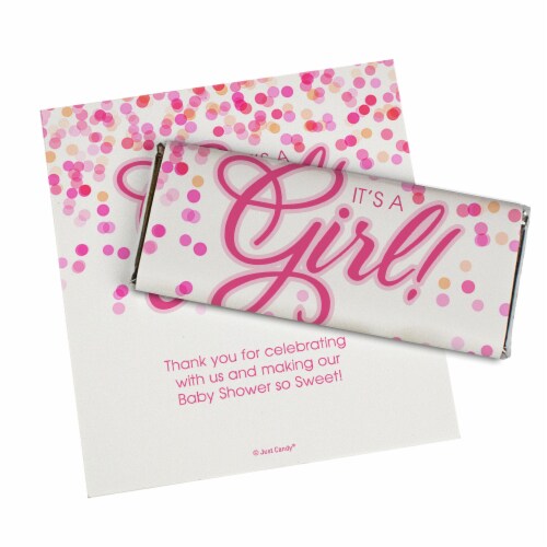 12ct It's a Girl Baby Shower Candy Party Favors Hershey's Chocolate Bars by Just Candy Perspective: back