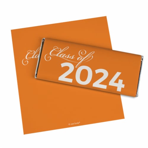 36ct Orange Graduation Candy Party Favors Class of 2024 Wrapped