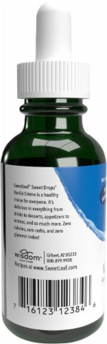 SweetLeaf Sweet Drops Vanilla Creme Flavor Stevia Liquid Sweetener Perspective: back