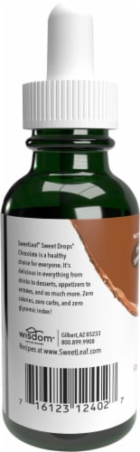 SweetLeaf Sweet Drops Chocolate Flavor Liquid Stevia Sweetener Perspective: back