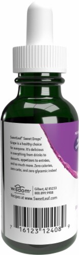 SweetLeaf Liquid Stevia Sweet Drops Grape Flavored Liquid Drops Perspective: back