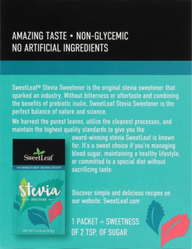 Sweetleaf® Natural Stevia® Sweetener Packets Perspective: back
