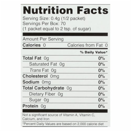 Sweet Leaf® Organic Sweetener Packets Perspective: back